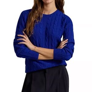 Polo Ralph Lauren Cable Knit Cashmere Sweater in Royal Blue